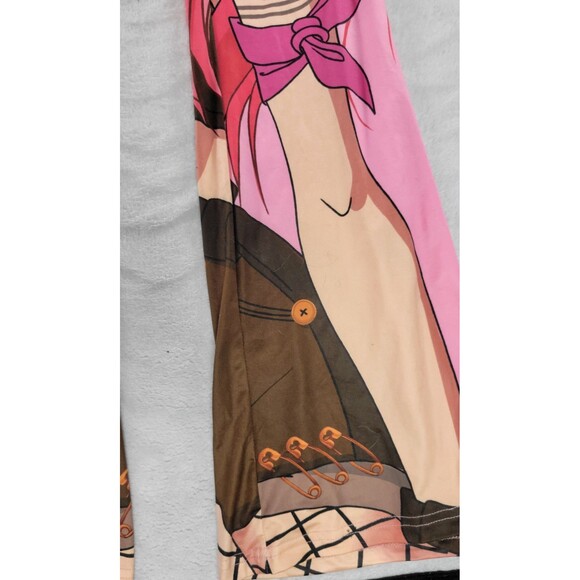 Shein Women's Pink Anime Girl Print Flared Leggings High Waist Size Medium NWT - Picture 9 of 9